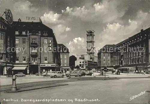 Aarhus Banegaardspladsen og Raadhuset Kat. Arhus