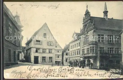 Messkirch Marktplatz mit Rathaus Kat. Messkirch