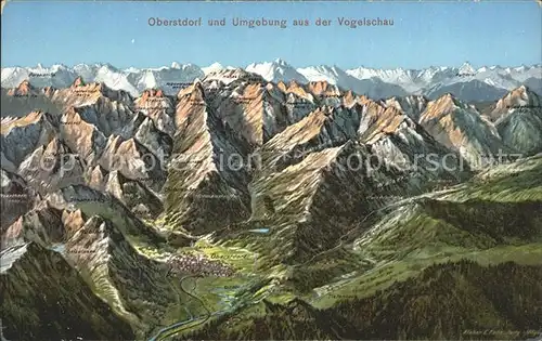 Oberstdorf und Umgebung Panoramakarte Kat. Oberstdorf