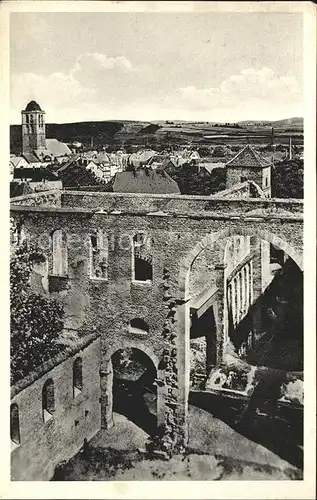 Bad Hersfeld Blick von Stiftsruine nach Stadtturm Kat. Bad Hersfeld