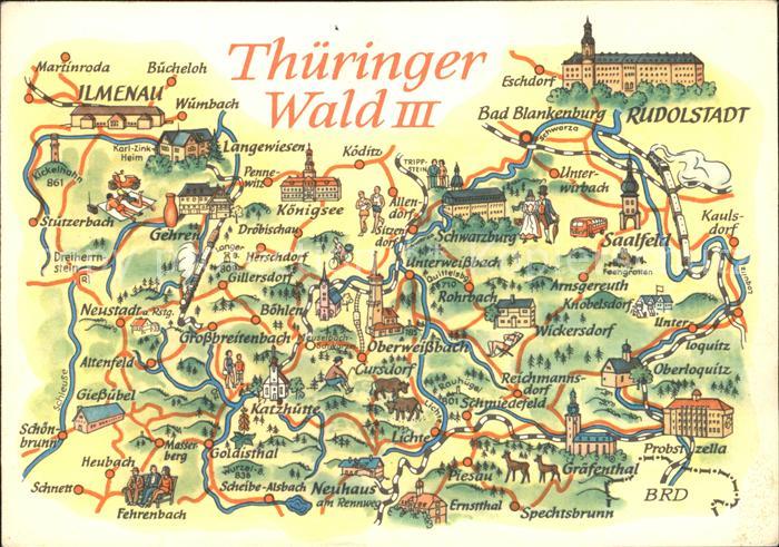 Thüringen Sehenswürdigkeiten Karte | Karte