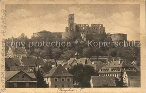 Koenigstein Taunus Ansicht mit Burg Ruine Kat. Koenigstein im Taunus