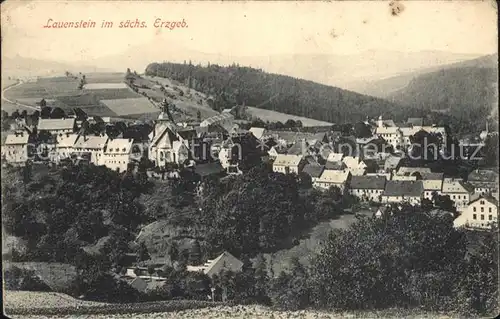 Lauenstein Erzgebirge Panorama Kat. Geising