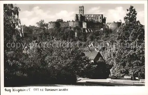Koenigstein Taunus Burg Koenigstein 1797 von den Franzosen zerstoert Kat. Koenigstein im Taunus