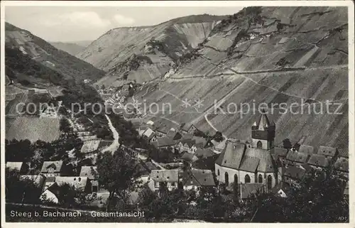 Steeg Bacharach Totalansicht Kirche Kat. Bacharach