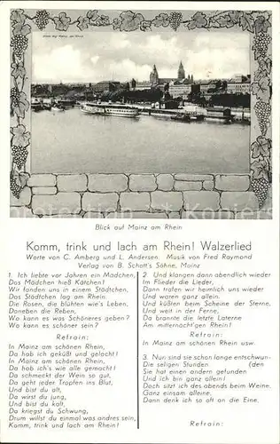 Mainz Rhein Teilansicht Dom Walzerlied / Mainz Rhein /Mainz Stadtkreis