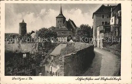 Bautzen Fischerstufen mit Michaeliskirche Kat. Bautzen