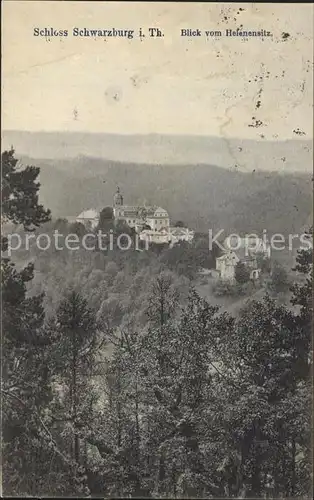 Schwarzburg Thueringer Wald Blick vom Helenensitz Kat. Schwarzburg