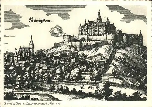 Koenigstein Taunus Burg Koenigstein Zeichnung Kat. Koenigstein im Taunus