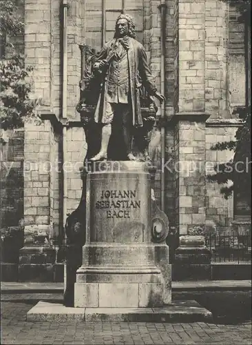 Leipzig Thomaskirche Johann Sebastian Bach Bronzestandbild Kat. Leipzig