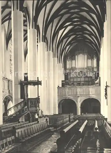 Leipzig Thomaskirche Langhaus mit Orgelempore Kat. Leipzig