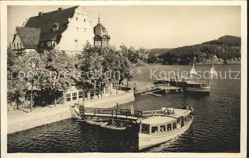 Saalburg Saale Schiffsanlegestelle Motorboote Kat. Saalburg Ebersdorf