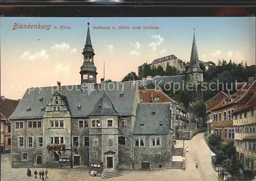 Blankenburg Harz Rathaus mit Schloss Kat. Blankenburg