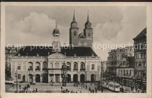 Magdeburg Rathaus mit Johanniskirche Kat. Magdeburg