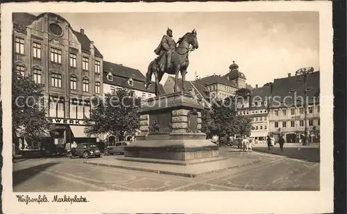 Weissenfels Saale Marktplatz Reiterstandbild Denkmal Kat. Weissenfels