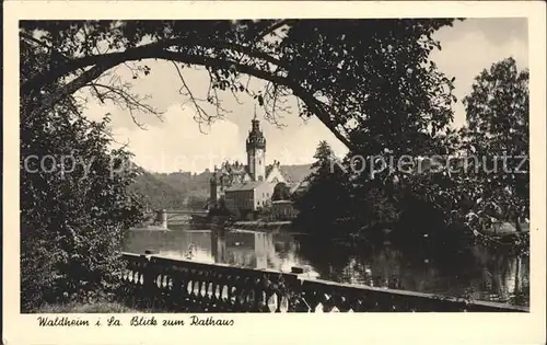 Waldheim Sachsen Blick zum Rathaus Kat. Waldheim Sachsen