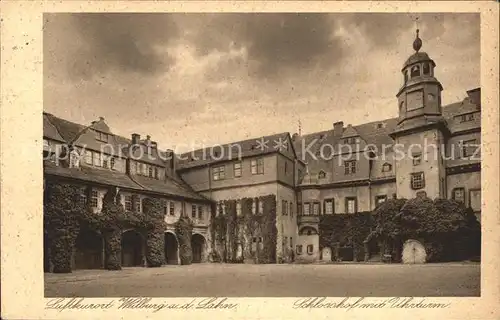 Weilburg Schlosshof mit Uhrturm Luftkurort Kat. Weilburg Lahn