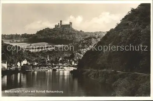 Balduinstein Partie an der Lahn Schloss Schaumburg Kat. Balduinstein