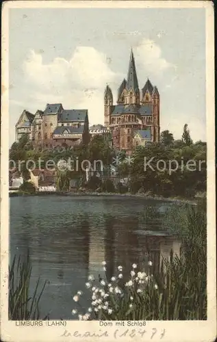 Limburg Lahn Dom mit Schloss Kat. Limburg a.d. Lahn