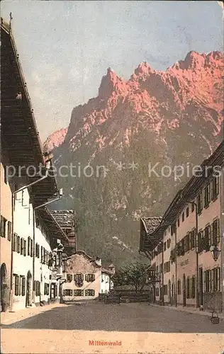 Mittenwald Bayern Ortsstrasse Alpen Kat. Mittenwald