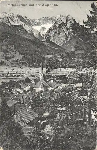 Partenkirchen mit Zugspitze Wettersteingebirge Kat. Garmisch Partenkirchen