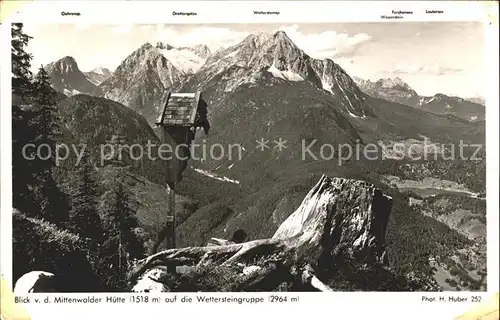 Garmisch Partenkirchen Blick von Mittenwalder Huette Wettersteingruppe Alpenpanorama Kat. Garmisch Partenkirchen