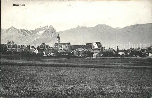 Murnau Ortsansicht mit Kirche Alpenpanorama Kat. Murnau a.Staffelsee