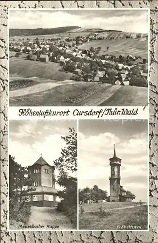 Cursdorf Gesamtansicht Hoehenluftkurort Meuselbacher Kuppe Froebelturm Kat. Cursdorf