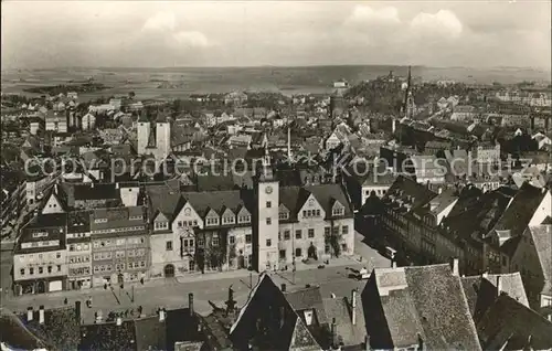 Freiberg Sachsen Blick vom Petriturm ueber den Obermarkt Kat. Freiberg