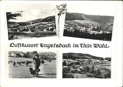 Engelsbach Panorama Luftkurort Bauer Viehherde Kat. Leinatal