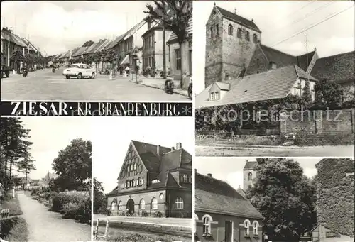 Ziesar Strassenpartie Kirche Gasthaus Kat. Ziesar