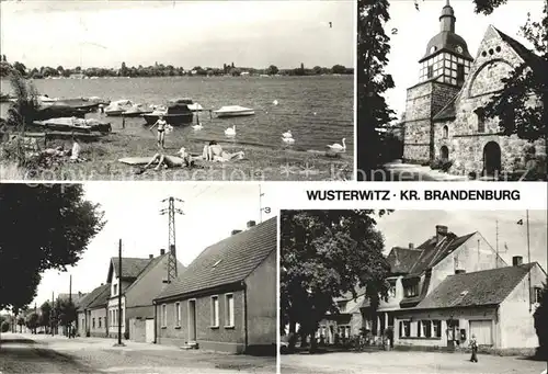 Wusterwitz Brandenburg Badestelle See Kirche Warschauer Strasse Hauptstrasse / Wusterwitz /Potsdam-Mittelmark LKR