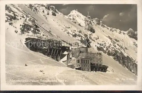 Garmisch Partenkirchen Berghotel Schneefernerhaus Zugspitzgipfel Serie Deutsche Heimatbilder Kat. Garmisch Partenkirchen