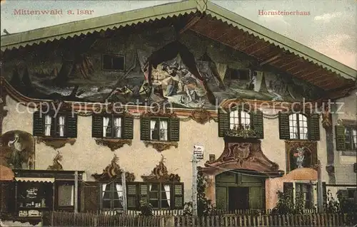 Mittenwald Bayern Hornsteinerhaus Fassadenmalerei Kat. Mittenwald