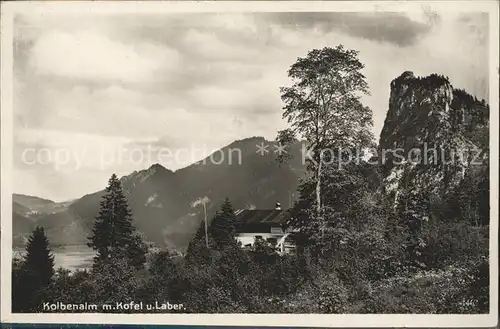 Oberammergau Kolbenalm mit Kofel und Laber Ammergauer Alpen Kat. Oberammergau