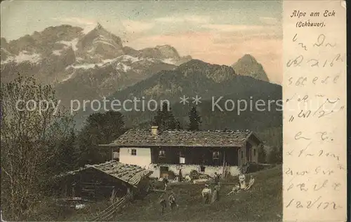 Garmisch Partenkirchen Alpe am Eck Eckbauer Alpenpanorama Kat. Garmisch Partenkirchen