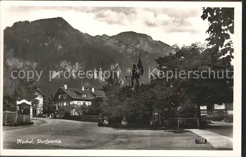 Kochel See Dorfplatz Alpenblick Kat. Kochel a.See