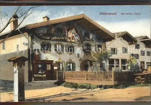 Mittenwald Bayern Bemaltes Haus Kat. Mittenwald