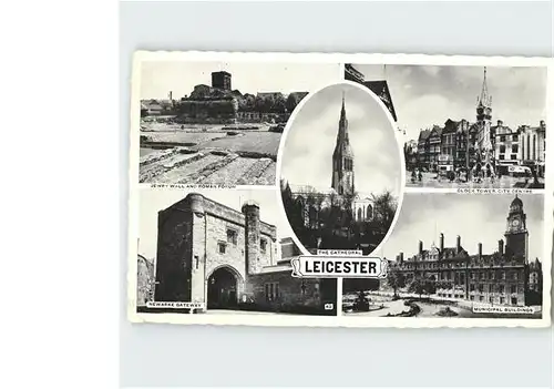 Leicester United Kingdom Jewry Wall and Roman Forum Clock Tower Newarke Gateway Municipal Buildings / Leicester /Leicestershire