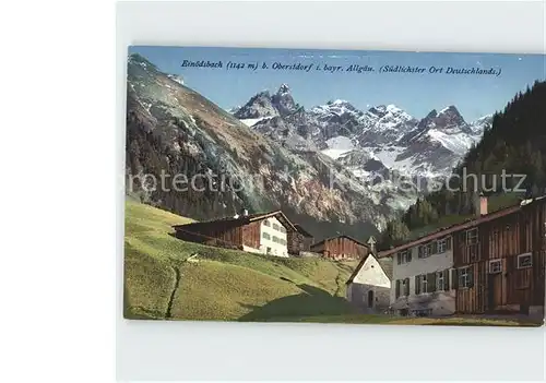 Einoedsbach mit Allgaeuer Alpen Kat. Oberstdorf
