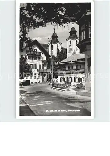 St Johann Tirol Hautplatz mit Kirche Kat. St. Johann in Tirol