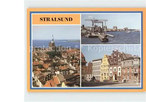 Stralsund Mecklenburg Vorpommern Teilansicht Hafenpartie Alter Markt Kat. Stralsund