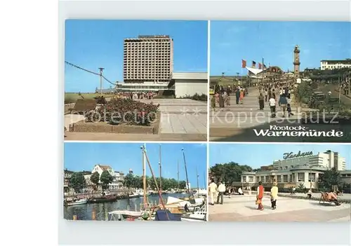 Warnemuende Ostseebad Hotel Neptun Strandpromenade Gaststaette Teepott und Leuchtturm Am Alten Strom Kurhaus Kat. Rostock