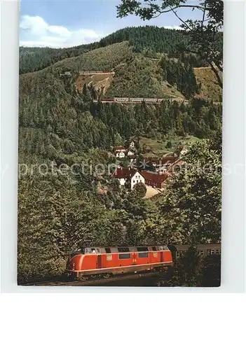 Triberg Schwarzwald Dreibahnlinie beim Bachj?rg Kat. Triberg im Schwarzwald