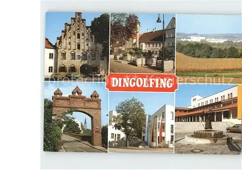 Dingolfing Rathaus Teilansichten Brunnen Tor Kat. Dingolfing