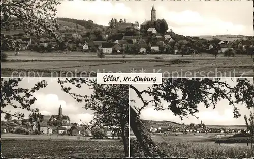 Ellar Limburg Lahn Ortsansicht mit Kirche Landschaft Kat. Waldbrunn (Westerwald)
