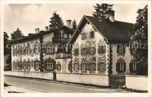 Oberammergau Haensel und Gretelheim Fassadenmalerei Kat. Oberammergau