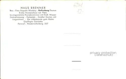 Reifenberg Taunus Haus Brenner Kat. Schmitten