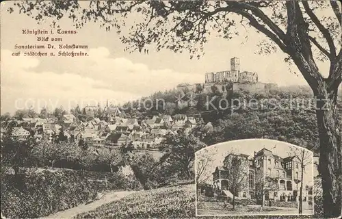 Koenigstein Taunus Sanatorium Dr Kohnstamm Stadtblick Schlossruine Kat. Koenigstein im Taunus