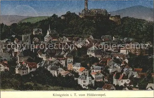 Koenigstein Taunus Blick vom Hildatempel auf Stadt und Burgruine Kat. Koenigstein im Taunus